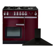 Rangemaster PROP90NGFCY/C 90cm Gas Range Cooker Professional Plus Cranberry / Chrome, A Rated
