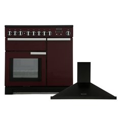 Rangemaster PDL90EICY/C 90cm Induction Range Cooker Professional Deluxe Cranberry / Chrome, A Rated
