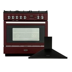Rangemaster PROP90FXPDFFCY/C 90cm Dual Fuel Range Cooker Professional Plus FXP Cranberry / Chrome, A Rated