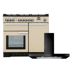 Rangemaster PDL100DFFCR/C 100cm Dual Fuel Range Cooker Professional Deluxe Cream / Chrome, A Rated