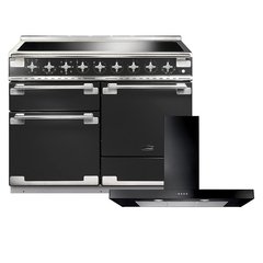 Rangemaster ELS110EICB 110cm Induction Range Cooker Elise Charcoal Black / Brushed Nickel, A Rated