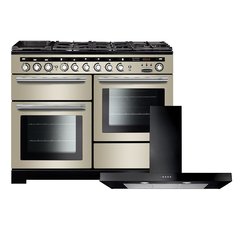 Rangemaster EDL110DFFIV/C 110cm Dual Fuel Range Cooker Encore Deluxe Ivory / Chrome, A Rated