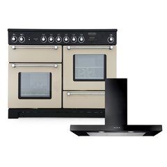 Rangemaster KCH110ECCR/C 110cm Ceramic Range Cooker Kitchener Cream / Chrome, A Rated