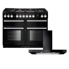 Rangemaster NEXSE110DFFBL/C 110cm Dual Fuel Range Cooker Nexus SE Black / Chrome, A Rated
