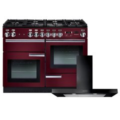 Rangemaster PROP110DFFCY/C 110cm Dual Fuel Range Cooker Professional Plus Cranberry / Chrome, A Rated
