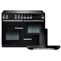 Rangemaster PROP110ECGB/C 110cm Ceramic Range Cooker Professional Plus Black / Chrome, A Rated
