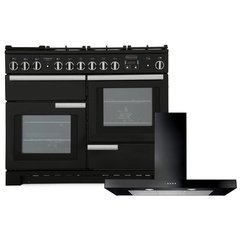 Rangemaster PDL110DFFGB/C 110cm Dual Fuel Range Cooker Professional Deluxe Black / Chrome, A Rated