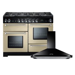 Rangemaster KCH110NGFCR/C 110cm Gas Range Cooker Kitchener Cream / Chrome, A+ Rated
