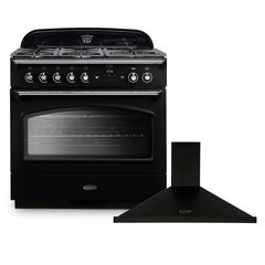Rangemaster CLAS90FXDFFBL/C 90cm Dual Fuel Range Cooker Classic FX Black / Chrome, A Rated