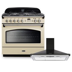Rangemaster CLAS90FXDFFCR/C 90cm Dual Fuel Range Cooker Classic FX Cream / Chrome, A Rated
