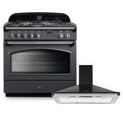 Rangemaster CLAS90FXDFFSL/C 90cm Dual Fuel Range Cooker Classic FX Slate / Chrome, A+++ Rated