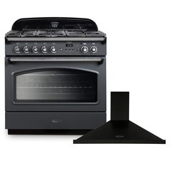 Rangemaster CLAS90FXDFFSL/C 90cm Dual Fuel Range Cooker Classic FX Slate / Chrome, A+++ Rated