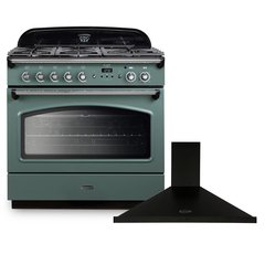 Rangemaster CLAS90FXDFFMG/C 90cm Dual Fuel Range Cooker Classic FX Mineral Green / Chrome, A Rated