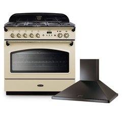 Rangemaster CLAS90FXDFFCR/B 90cm Dual Fuel Range Cooker Classic FX Cream / Brass, A Rated