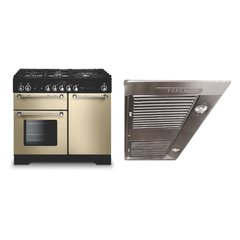 Rangemaster KCH100NGFCR/C 100cm Gas Range Cooker Kitchener Cream / Chrome, A+ Rated