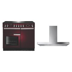 Rangemaster PROP100ECCY/C 100cm Ceramic Range Cooker Professional Plus Cranberry / Chrome, A Rated