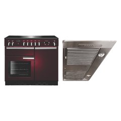 Rangemaster PROP100ECCY/C 100cm Ceramic Range Cooker Professional Plus Cranberry / Chrome, A Rated