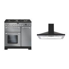 Rangemaster KCH90NGFSS/C 90cm Gas Range Cooker Kitchener Stainless Steel / Chrome, A+ Rated