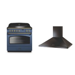 Rangemaster CLAS90FXEISB/B 90cm Induction Range Cooker Classic FX Stone Blue / Brass, A Rated