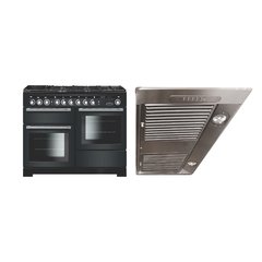 Rangemaster EDL110DFFSL/C 110cm Dual Fuel Range Cooker Encore Deluxe Slate / Chrome, A Rated
