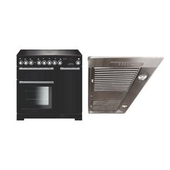 Rangemaster EDL90EIBL/C 90cm Induction Range Cooker Encore Deluxe Black / Chrome, A Rated