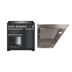 Rangemaster EDL90EISL/C 90cm Induction Range Cooker Encore Deluxe Slate / Chrome, A Rated