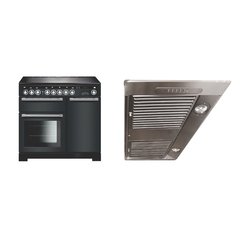 Rangemaster EDL100EISL/C 100cm Induction Range Cooker Encore Deluxe Slate / Chrome, A Rated