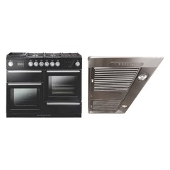 Rangemaster NEX110SODFFCB/C 110cm Dual Fuel Range Cooker Nexus Steam Charcoal Black / Chrome, A Rated