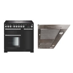 Rangemaster EDL90EICB/C 90cm Induction Range Cooker Encore Deluxe Charcoal Black / Chrome, A Rated
