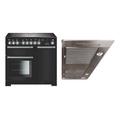 Rangemaster EDL100EICB/C 100cm Induction Range Cooker Encore Deluxe Charcoal Black / Chrome, A Rated