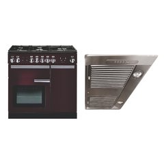 Rangemaster PROP90DFFCY/C 90cm Dual Fuel Range Cooker Professional Plus Cranberry / Chrome, A Rated