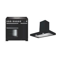 Rangemaster EDL90EIBL/C 90cm Induction Range Cooker Encore Deluxe Black / Chrome, A Rated