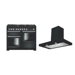 Rangemaster EDL110DFFSL/C 110cm Dual Fuel Range Cooker Encore Deluxe Slate / Chrome, A Rated