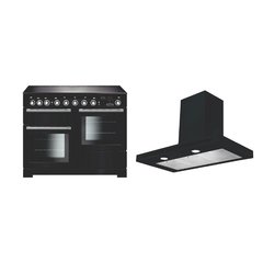 Rangemaster EDL110EIBL/C 110cm Induction Range Cooker Encore Deluxe Black / Chrome, A Rated