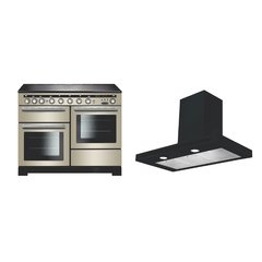 Rangemaster EDL110EIIV/C 110cm Induction Range Cooker Encore Deluxe Ivory / Chrome, A Rated