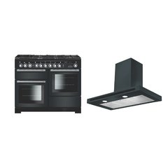 Rangemaster EDL110DFFSL/C 110cm Dual Fuel Range Cooker Encore Deluxe Slate / Chrome, A Rated