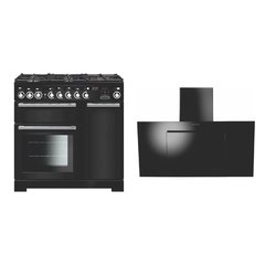 Rangemaster EDL90DFFCB/C 90cm Dual Fuel Range Cooker Encore Deluxe Charcoal Black / Chrome, A Rated