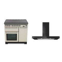 Rangemaster EDL90EIIV/C 90cm Induction Range Cooker Encore Deluxe Ivory / Chrome, A Rated