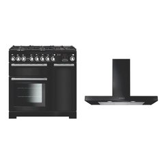 Rangemaster EDL90DFFCB/C 90cm Dual Fuel Range Cooker Encore Deluxe Charcoal Black / Chrome, A Rated