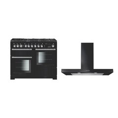 Rangemaster EDL110DFFBL/C 110cm Dual Fuel Range Cooker Encore Deluxe Black / Chrome, A Rated
