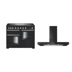Rangemaster EDL110EIBL/C 110cm Induction Range Cooker Encore Deluxe Black / Chrome, A Rated