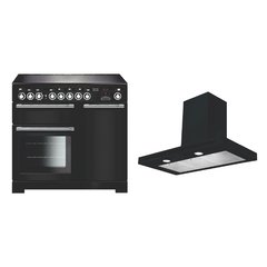 Rangemaster EDL100EICB/C 100cm Induction Range Cooker Encore Deluxe Charcoal Black / Chrome, A Rated