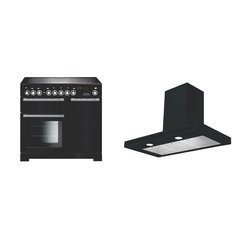 Rangemaster EDL100EIBL/C 100cm Induction Range Cooker Encore Deluxe Black / Chrome, A Rated