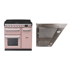 Rangemaster ESDL90DFPPPK/CM1 90cm Dual Fuel Range Cooker Estel Deluxe Pale Pink / Chrome, A Rated