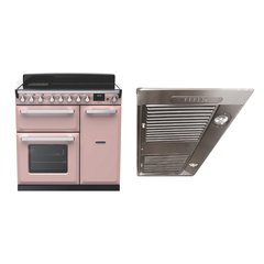 Rangemaster ESDL90EIPPPK/CM1 90cm Induction Range Cooker Estel Deluxe Pale Pink / Chrome, A Rated