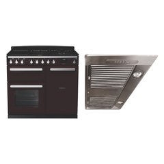 Rangemaster ESDL100DFPBOR/CM1 100cm Dual Fuel Range Cooker Estel Deluxe Bordeaux / Chrome, A Rated