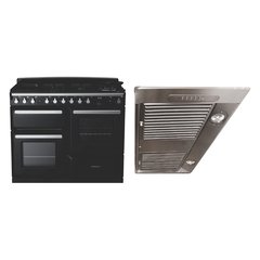 Rangemaster ESDLO110DFPGBL/CM1 110cm Dual Fuel Range Cooker Estel Deluxe Black / Chrome, A Rated