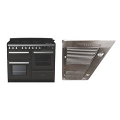 Rangemaster ESDLO110DFPSLT/CM1 110cm Dual Fuel Range Cooker Estel Deluxe Slate / Chrome, A Rated