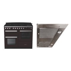 Rangemaster ESDLO110DFPBOR/CM1 110cm Dual Fuel Range Cooker Estel Deluxe Bordeaux / Chrome, A Rated