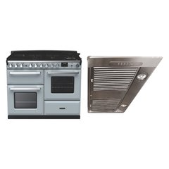 Rangemaster ESDLO110DFPMSB/CM1 110cm Dual Fuel Range Cooker Estel Deluxe Misty Blue / Chrome, A Rated